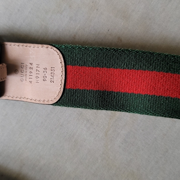 Men size 90-36 Gucci Web Belt with G Buckle - Picture 2 of 9